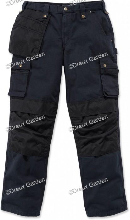 Pantalon de travail multipoches à genouillères Gris/Noir